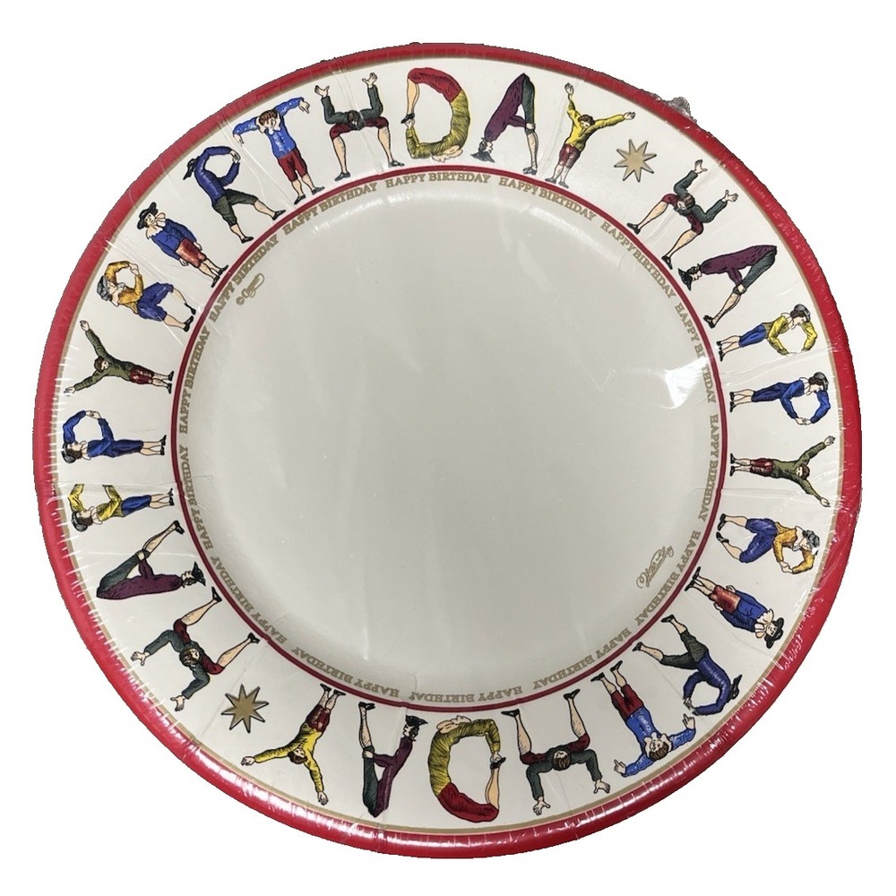 Williamsburg‎ Caspari Round Paper Salad Plates Happy Birthday Hotch Potch Sealed